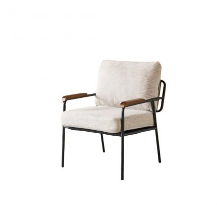 Accent Chair - Mid-Century Modern Beige Armchair