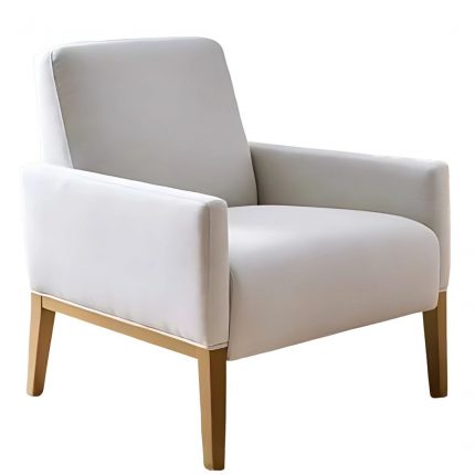 Powherbands Beige Modern Wood Frame Accent Chair